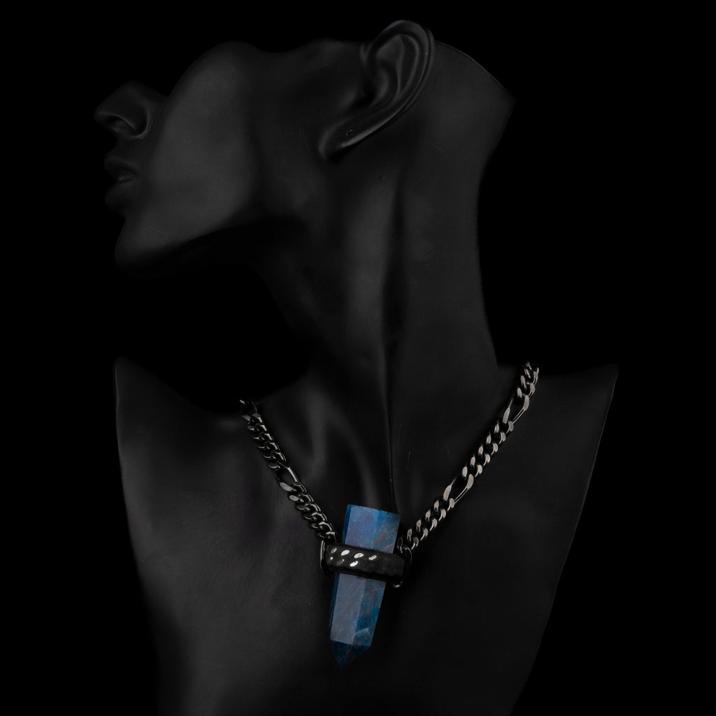 Collar de Azurite con cadena de plata