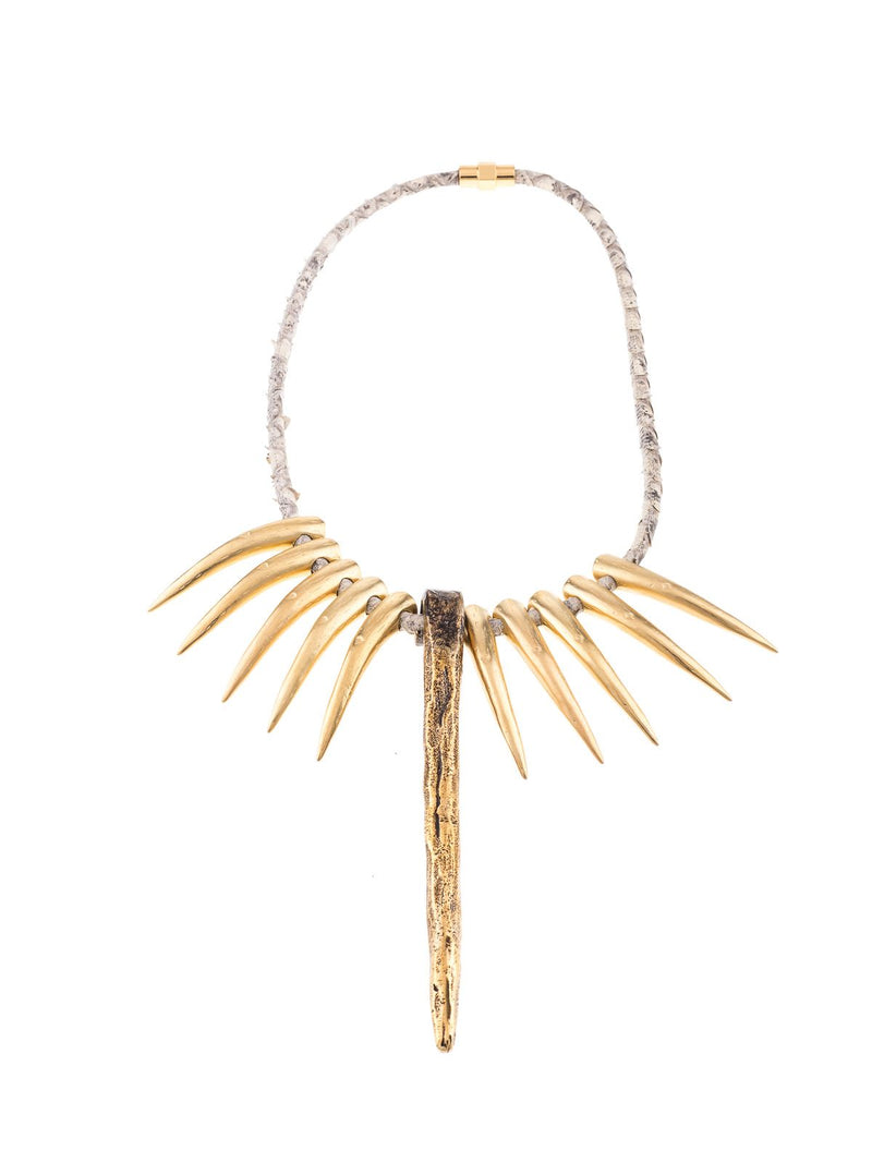 Original necklace with golden horns
