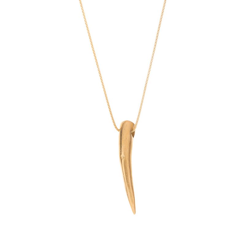 Gold plated pendant with chain and horn beads