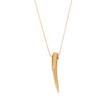 Gold plated pendant with chain and horn beads