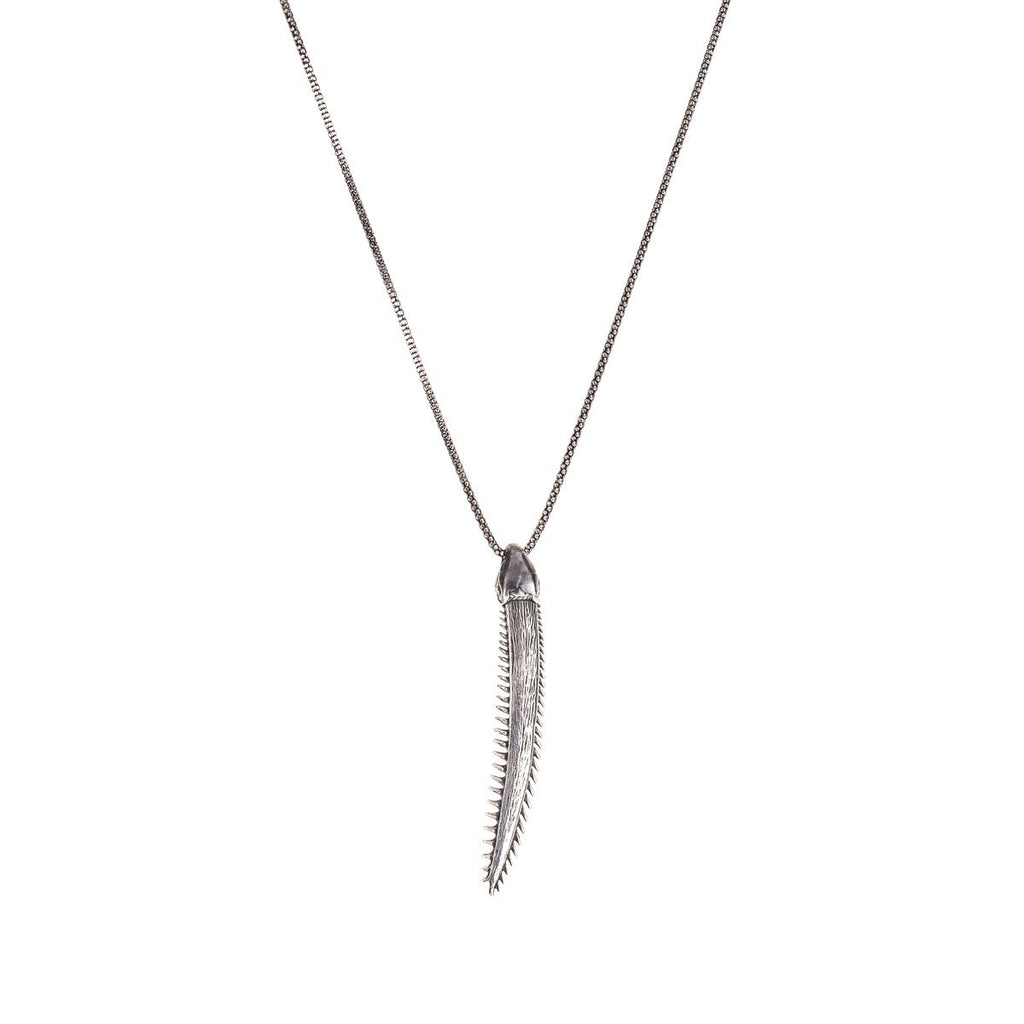 Long fine chain necklace with stainless steel beads