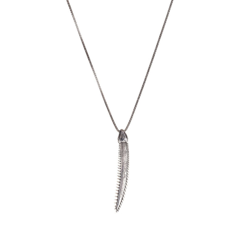 Long fine chain necklace with stainless steel beads