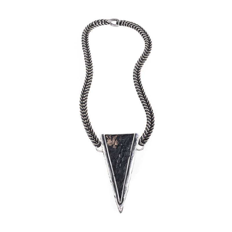 Large pendant with black spearhead bead