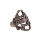 Ring in the shape of an antique key viewed from the front