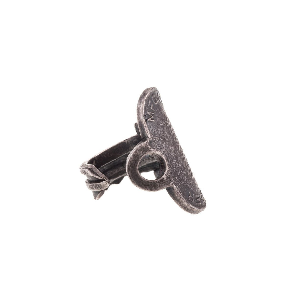 Adjustable key shaped ring antique finish