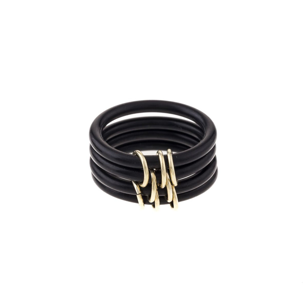 Men's elastic ring with gold plated rings