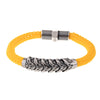 Rubber bracelet metal clasp with yellow bone