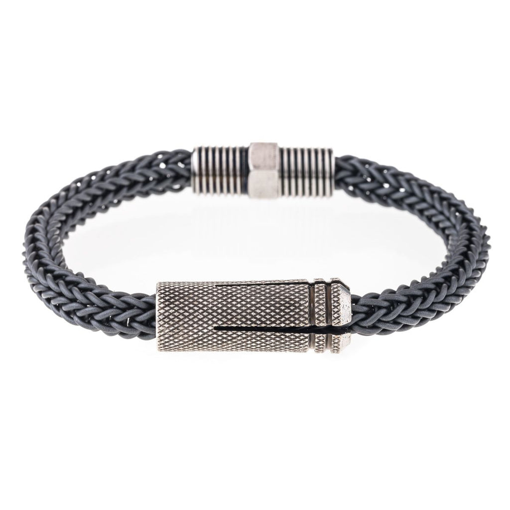 Rubber bracelet with metal clasp