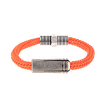 Orange rubber bracelet with metal clasp
