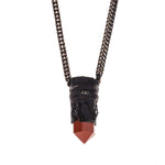 Elastic necklace with red stone