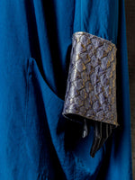 Pirarucu Blue Sleeved Silk Cloak