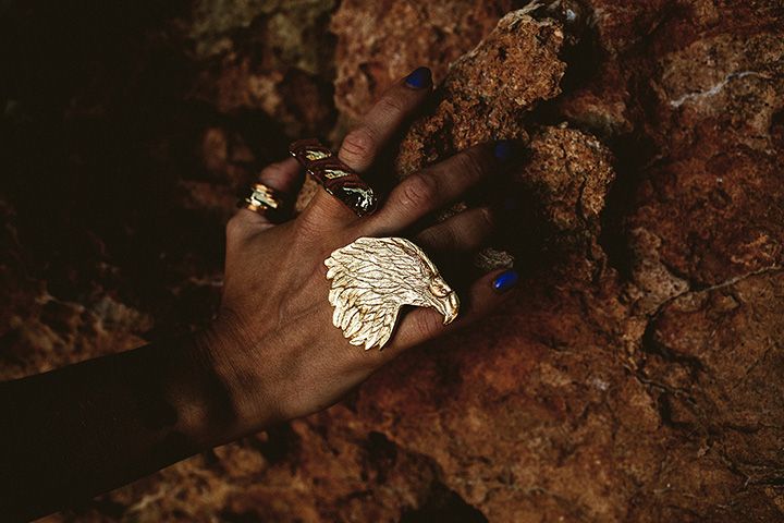 Large ring with eagle head