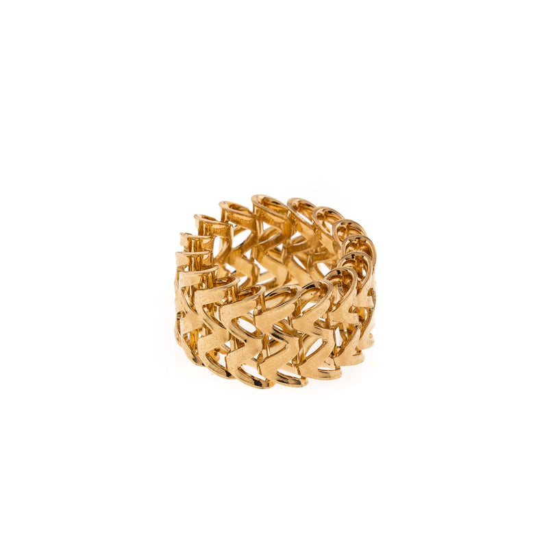 Thick gold colored chain ring