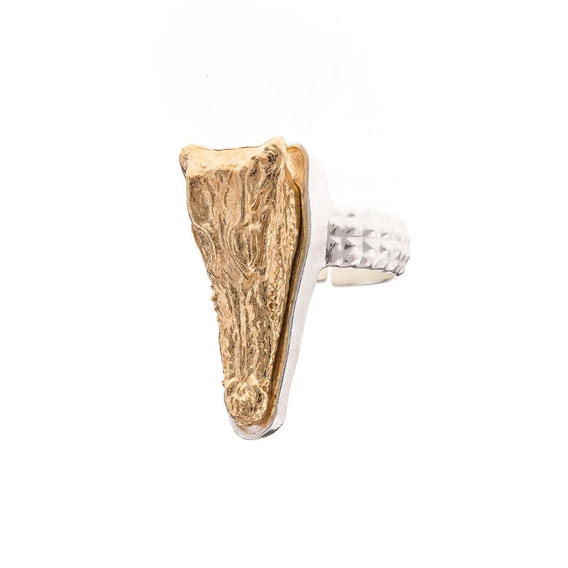 Original golden metal crocodile head ring