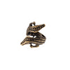 Double crocodile ring in gold and black color