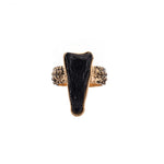 Adjustable gold-colored ring with resin crocodile head