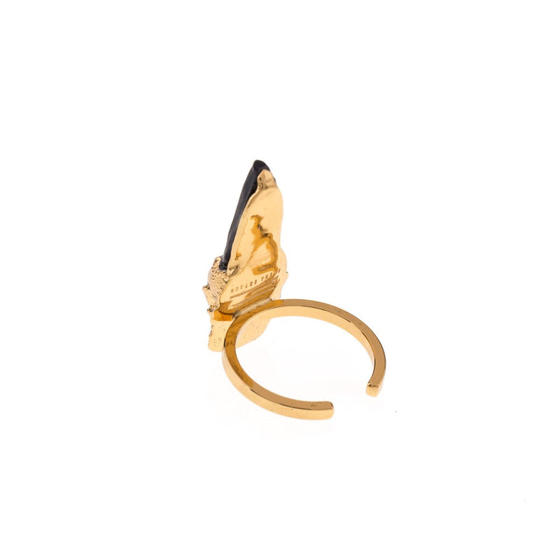 Large adjustable ring with ostrich claw shape