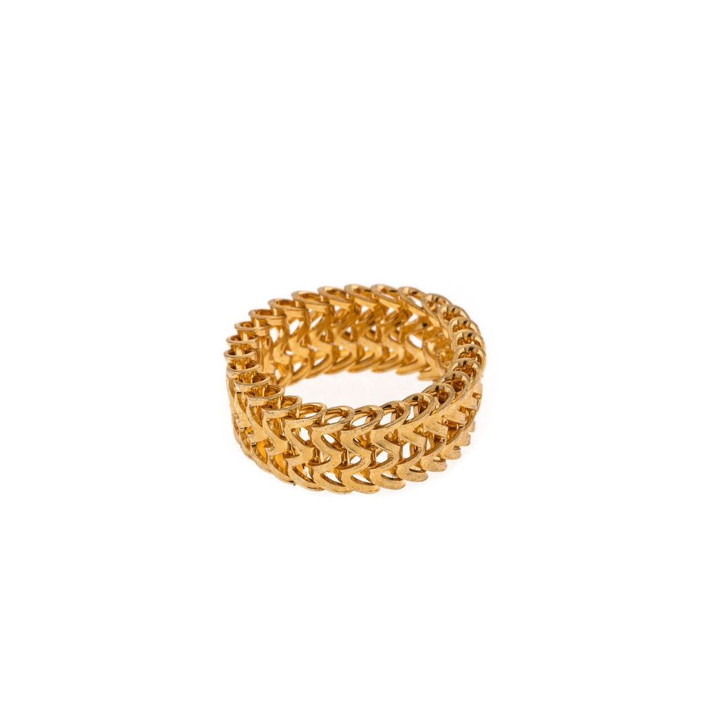Gold fine chain ring