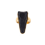 Gold plated ring with resin crocodile head
