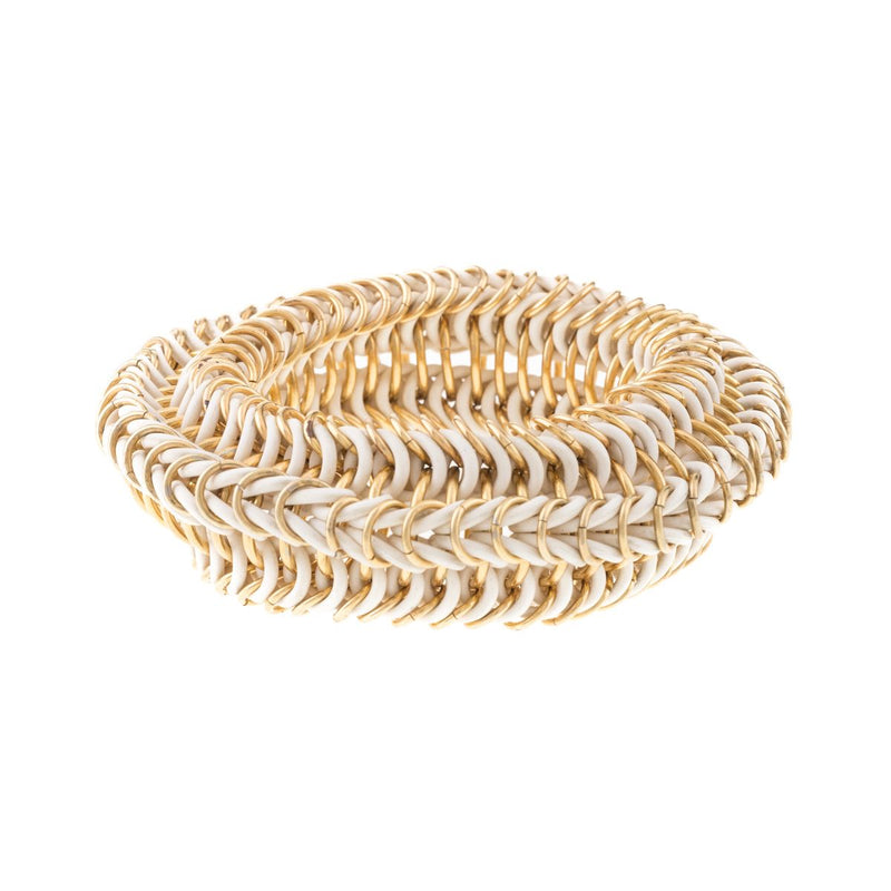 Gold and white elastic bracelet for women