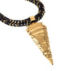 Gold plated spearhead bead detail