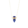Golden pendant with blue stone
