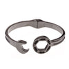Fixed key bracelet with steel color hinge