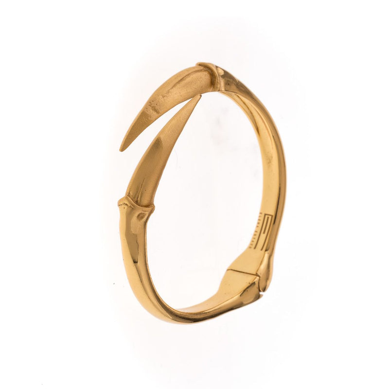 Women's gold-plated bracelet with hinge and claw clasp