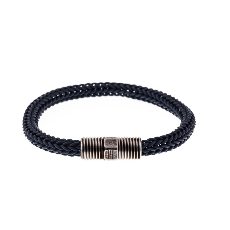 Leather bracelet with links for men