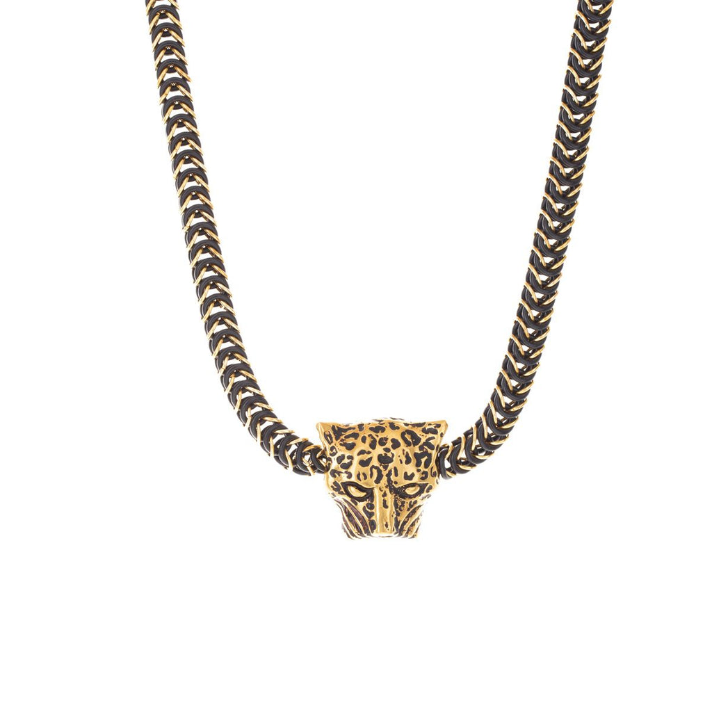 Jaguar necklace and elastic chain