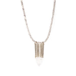Original white fabric quartz necklace
