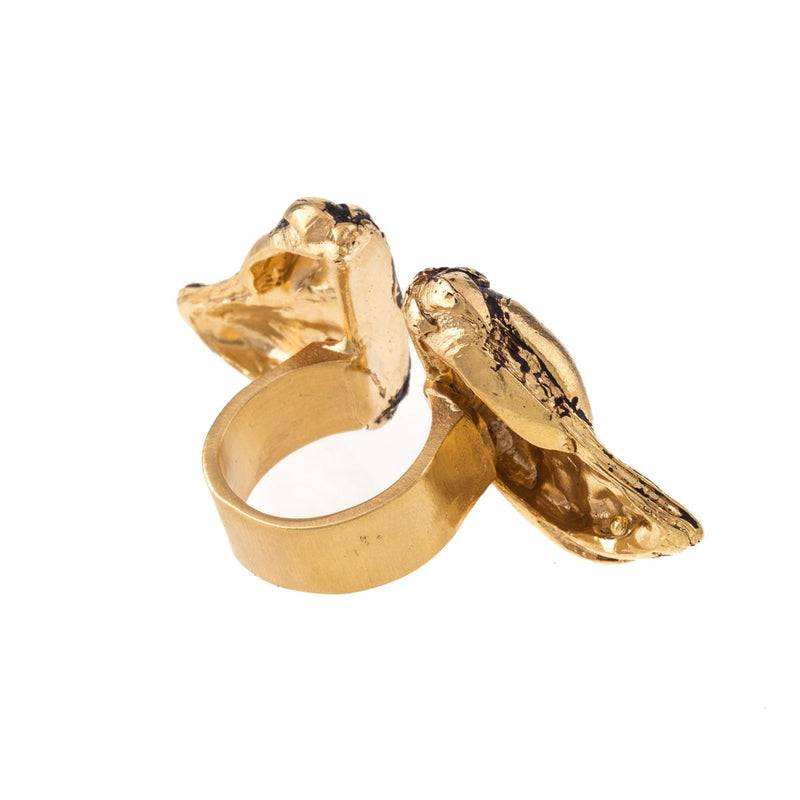 Double ring for woman with large barnacle shape