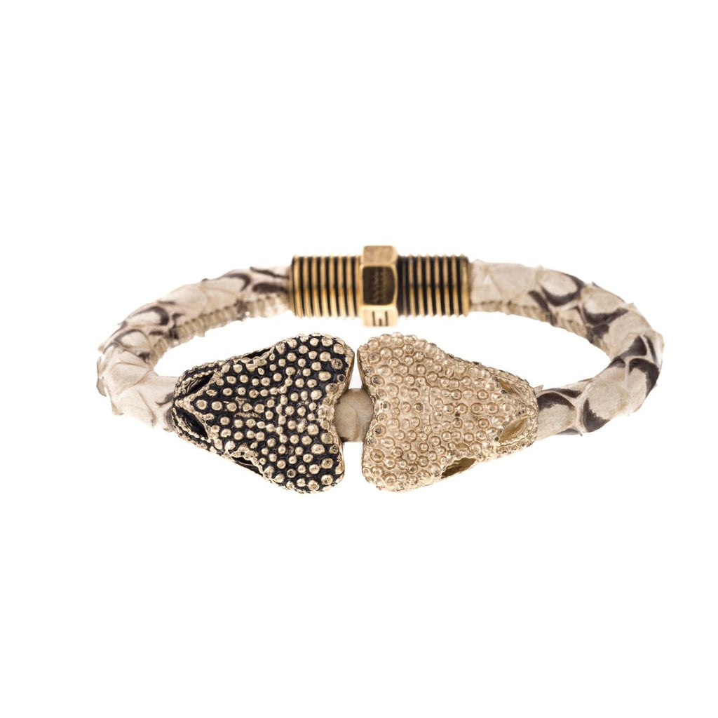 Original double white snake bracelet
