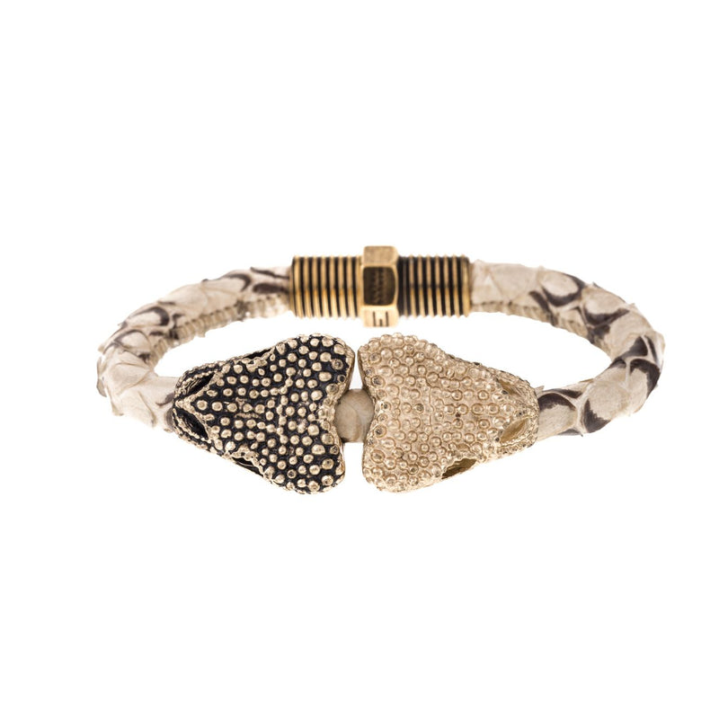 Original double white snake bracelet