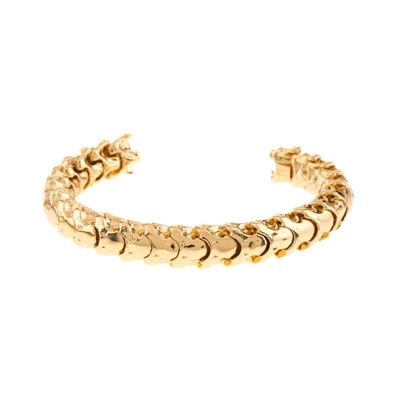 Women's bracelet with shiny gold-plated links
