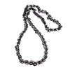 Long necklace with steel and black links