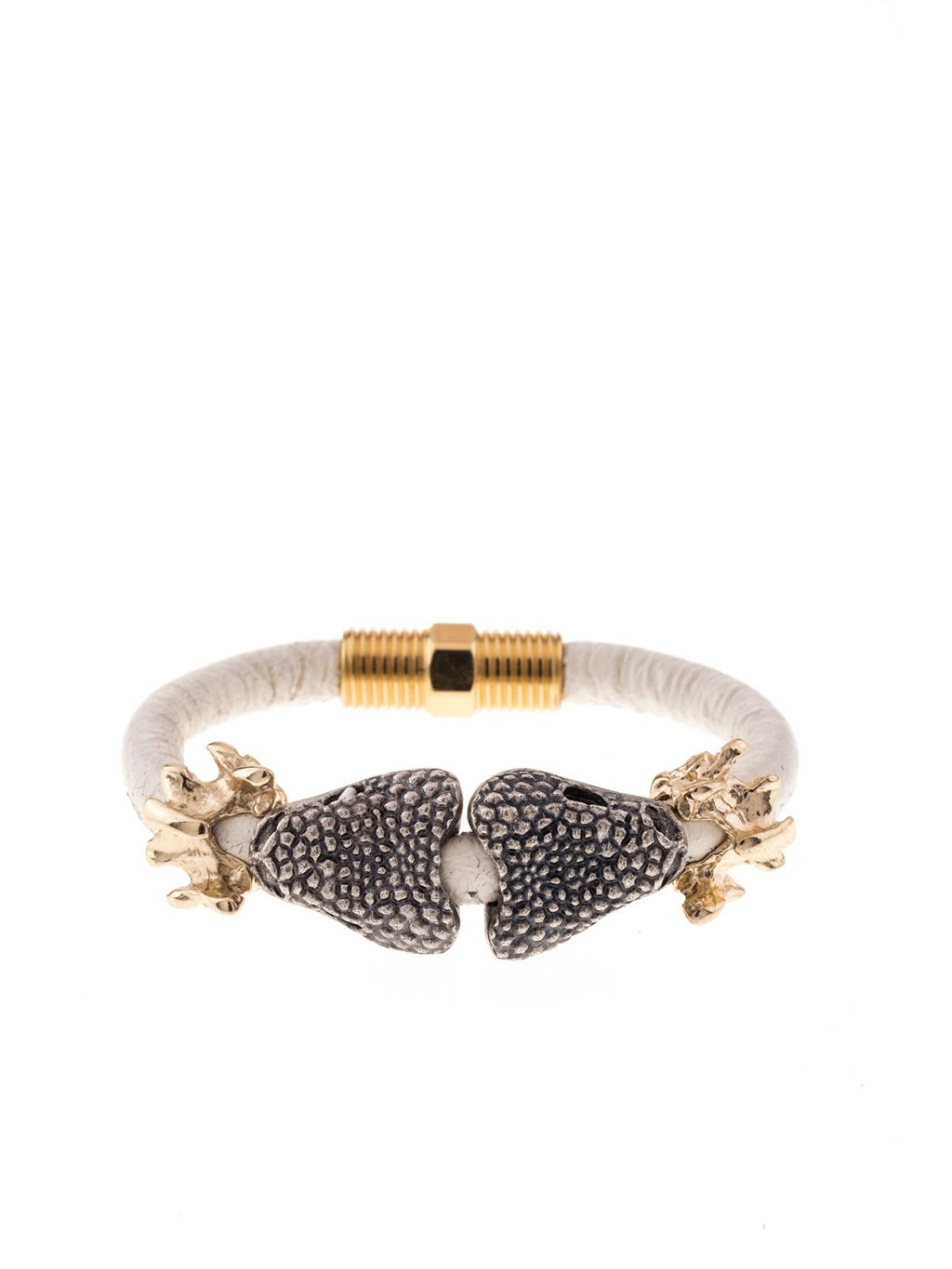 White bracelet for men Snake Head Double Queen