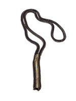 Long black and gold zipper necklace