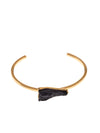 Gold plated open bracelet for woman crocodile head resin