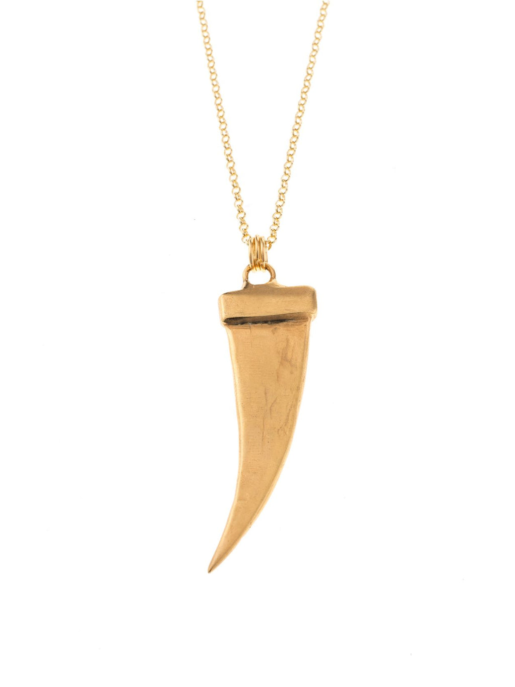 Original necklace for woman with golden flat tusk